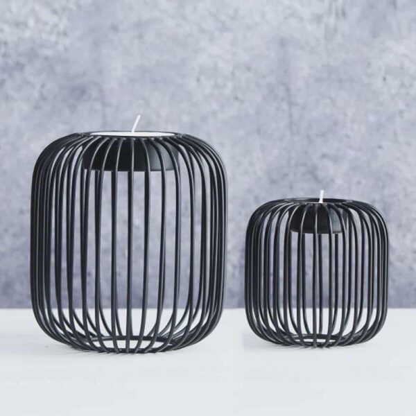 Point-Virgule-wire-theelichthouder-sfeer Wire | Theelichthouder Zwart