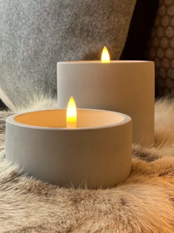 Cement | LED kaars beton kandelaar